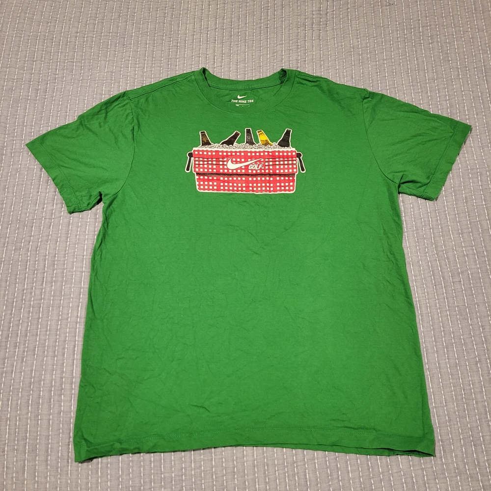 Nike Green T-Shirt with Red Golfing Graphic